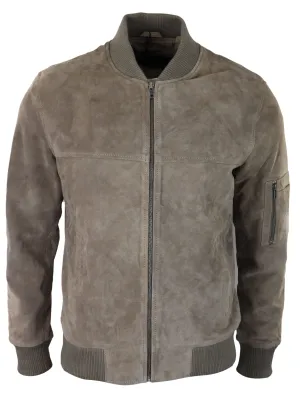 Suede Bomber Jacket Leather Varsity Casual