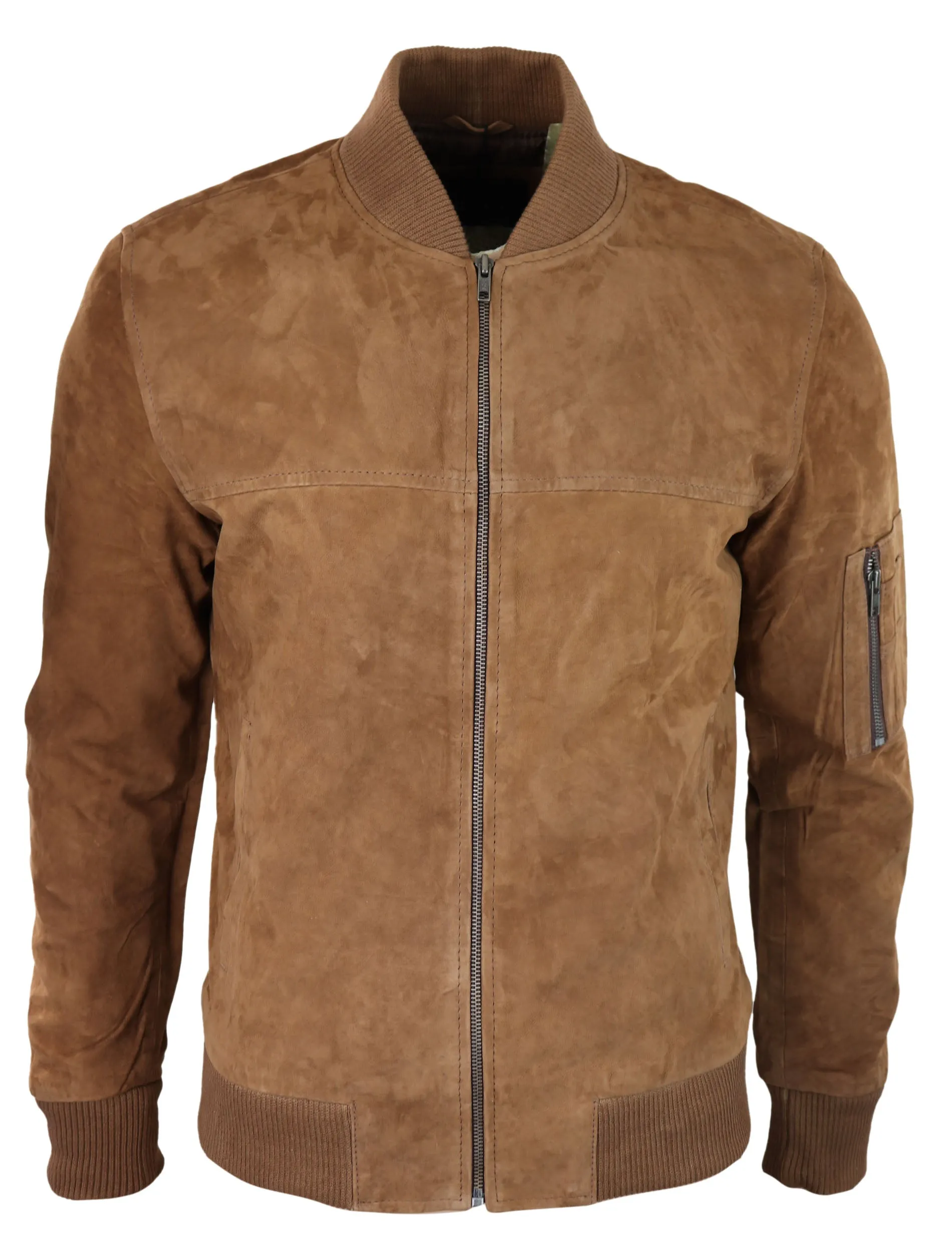 Suede Bomber Jacket Leather Varsity Casual