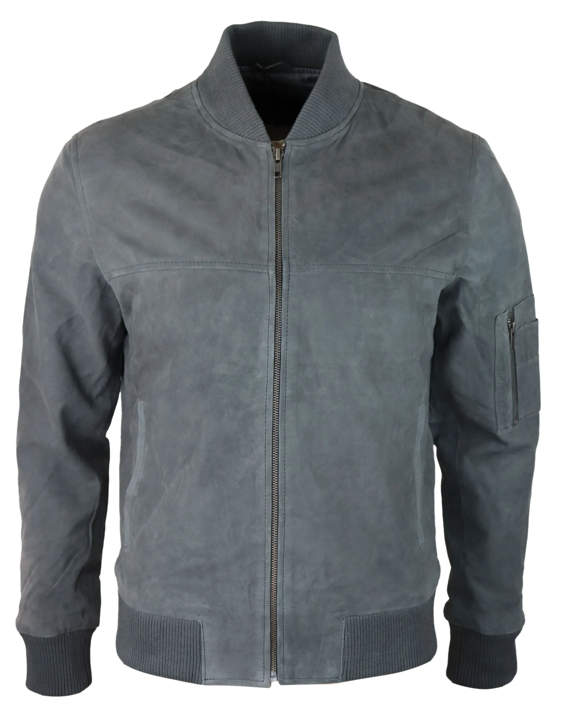 Suede Bomber Jacket Leather Varsity Casual