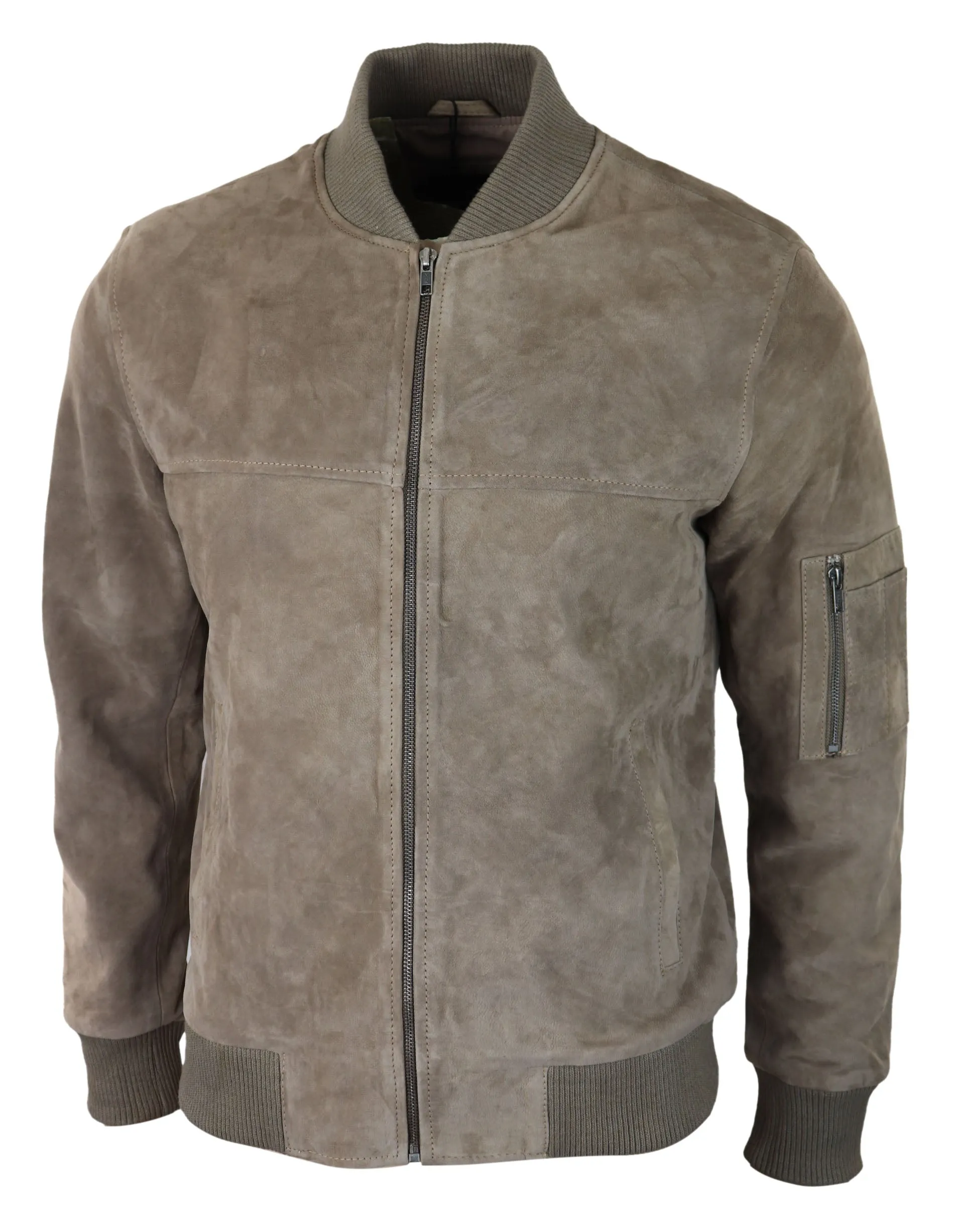Suede Bomber Jacket Leather Varsity Casual