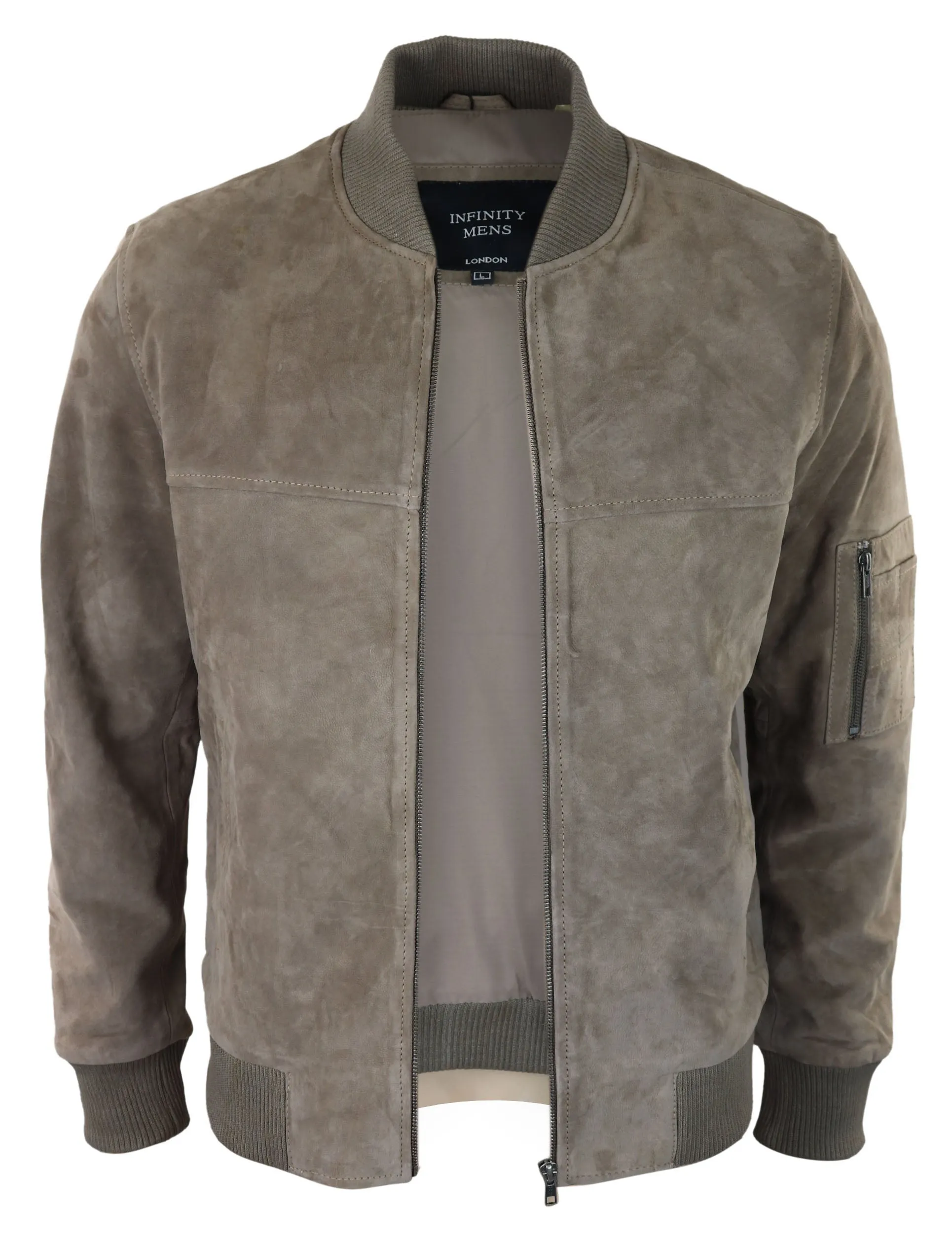 Suede Bomber Jacket Leather Varsity Casual