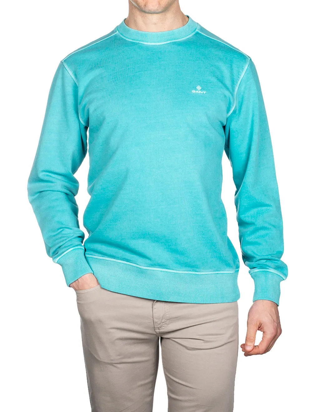 Sunfaded C-neck Sweat Aqua Green