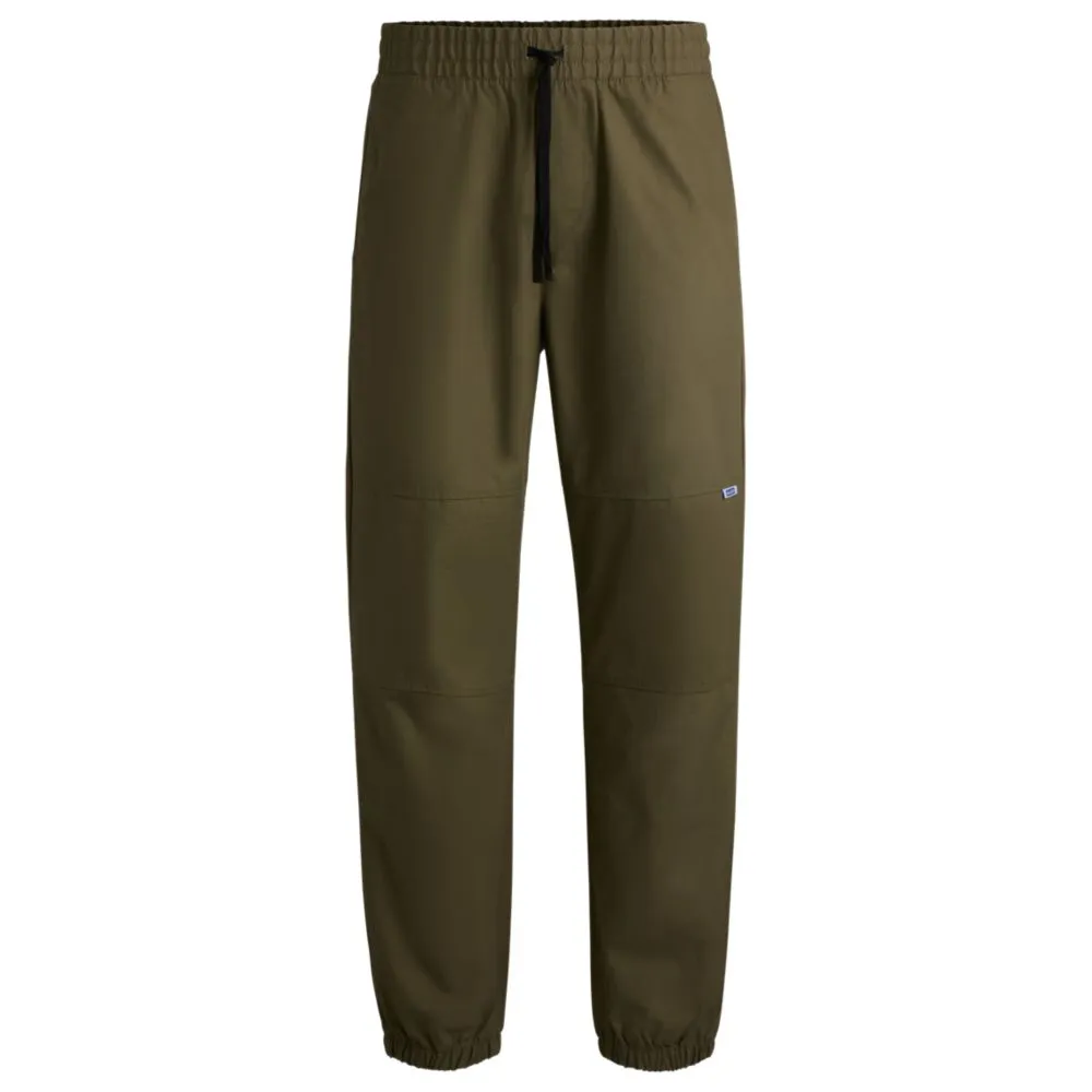 Tapered-fit trousers in structured cotton