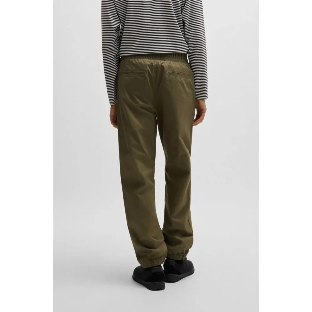Tapered-fit trousers in structured cotton