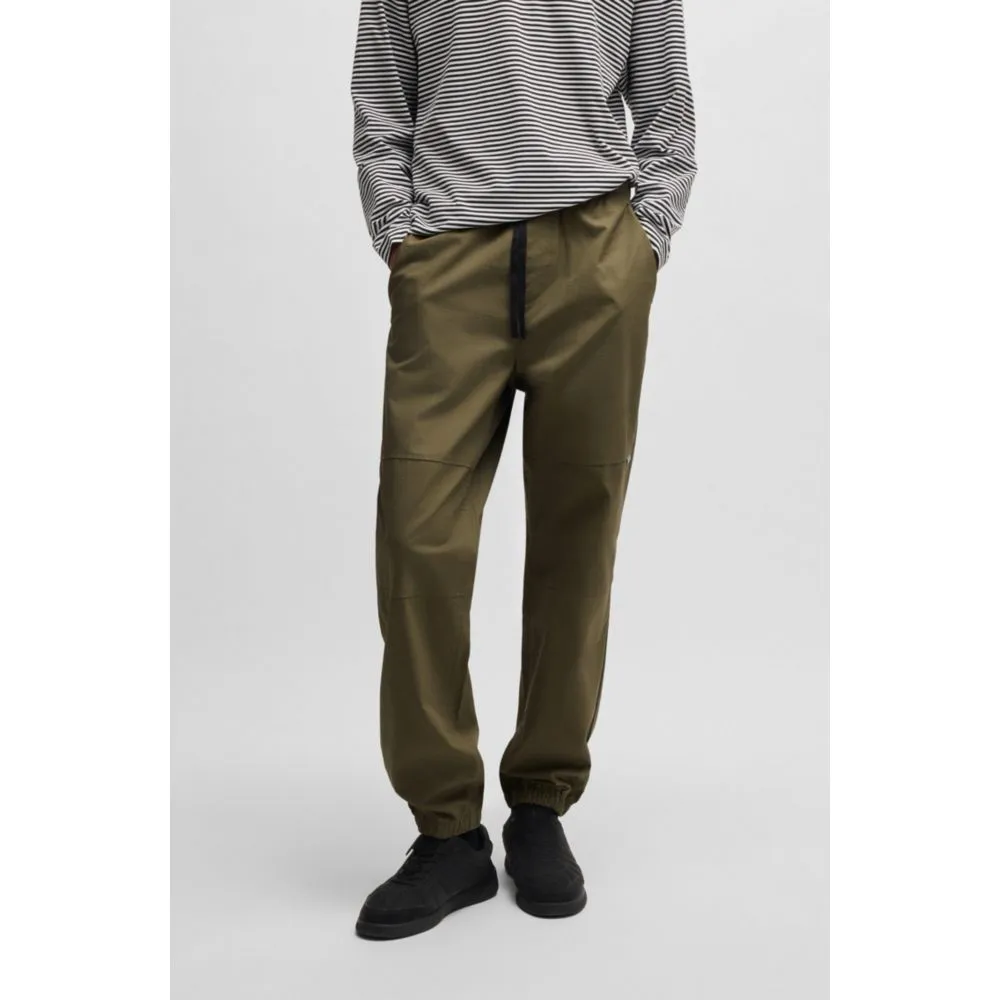 Tapered-fit trousers in structured cotton