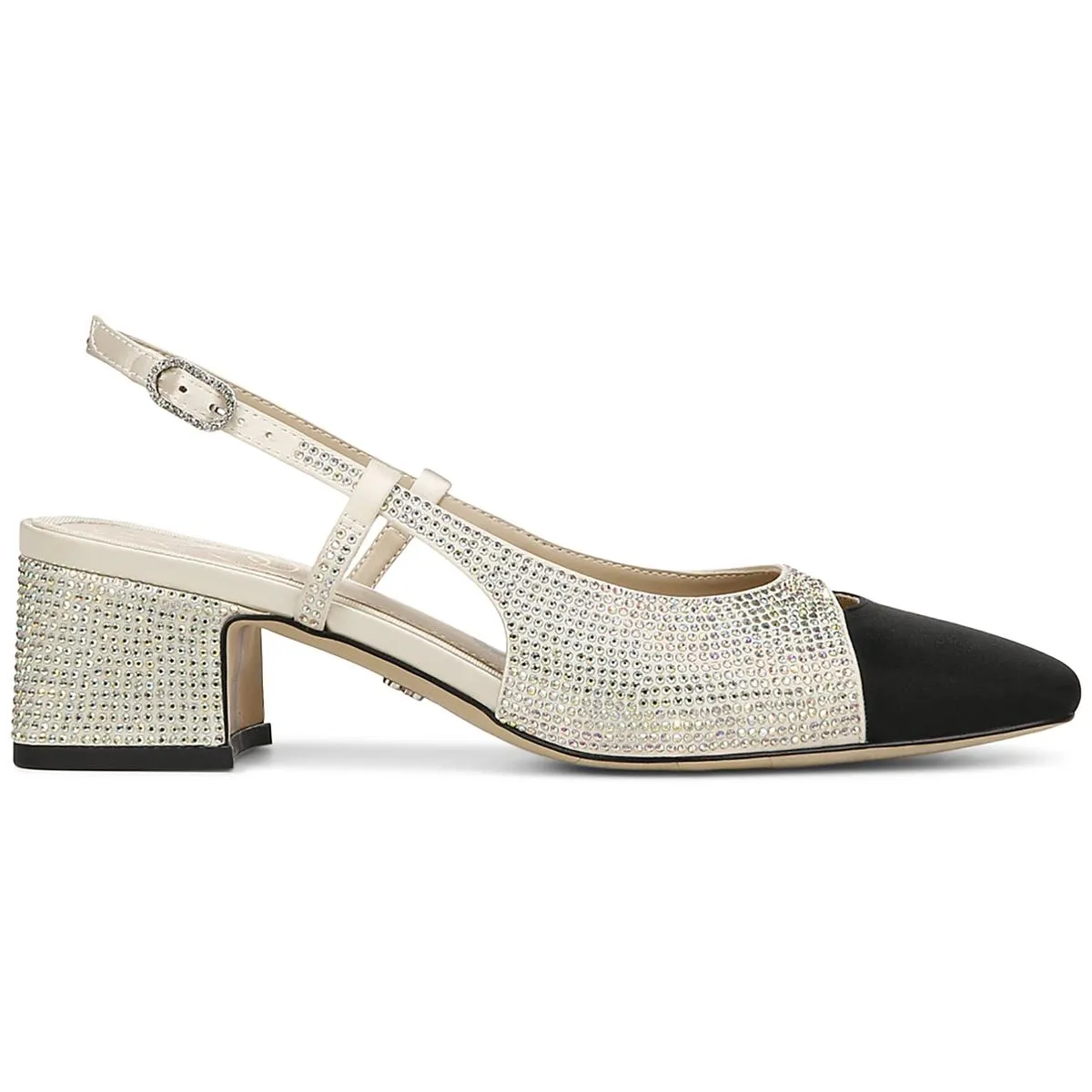 Tarra Glitz Womens Satin Rhinestone Slingback Heels
