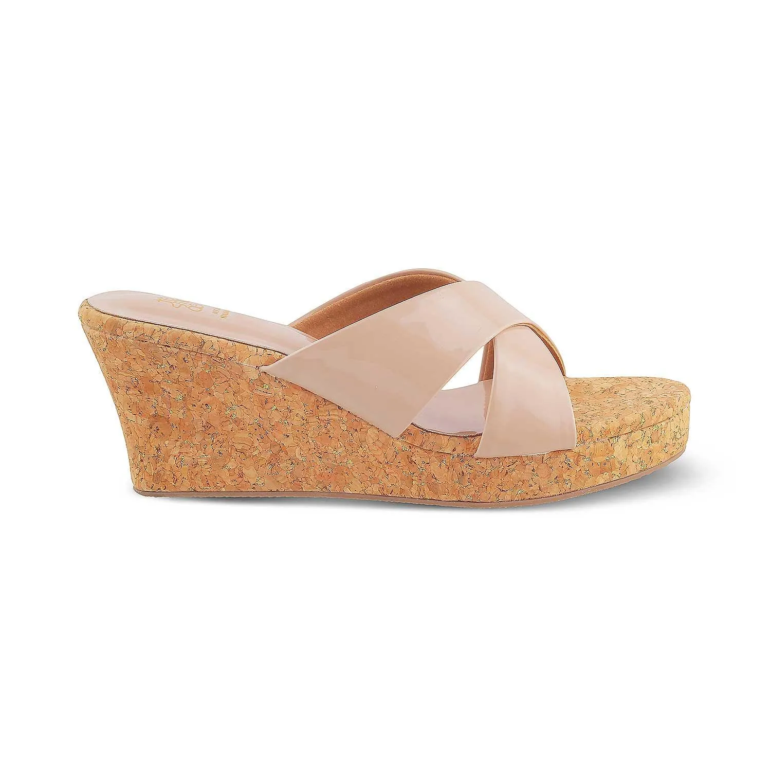 The Simi Beige Women's Dress Wedge Sandals Tresmode