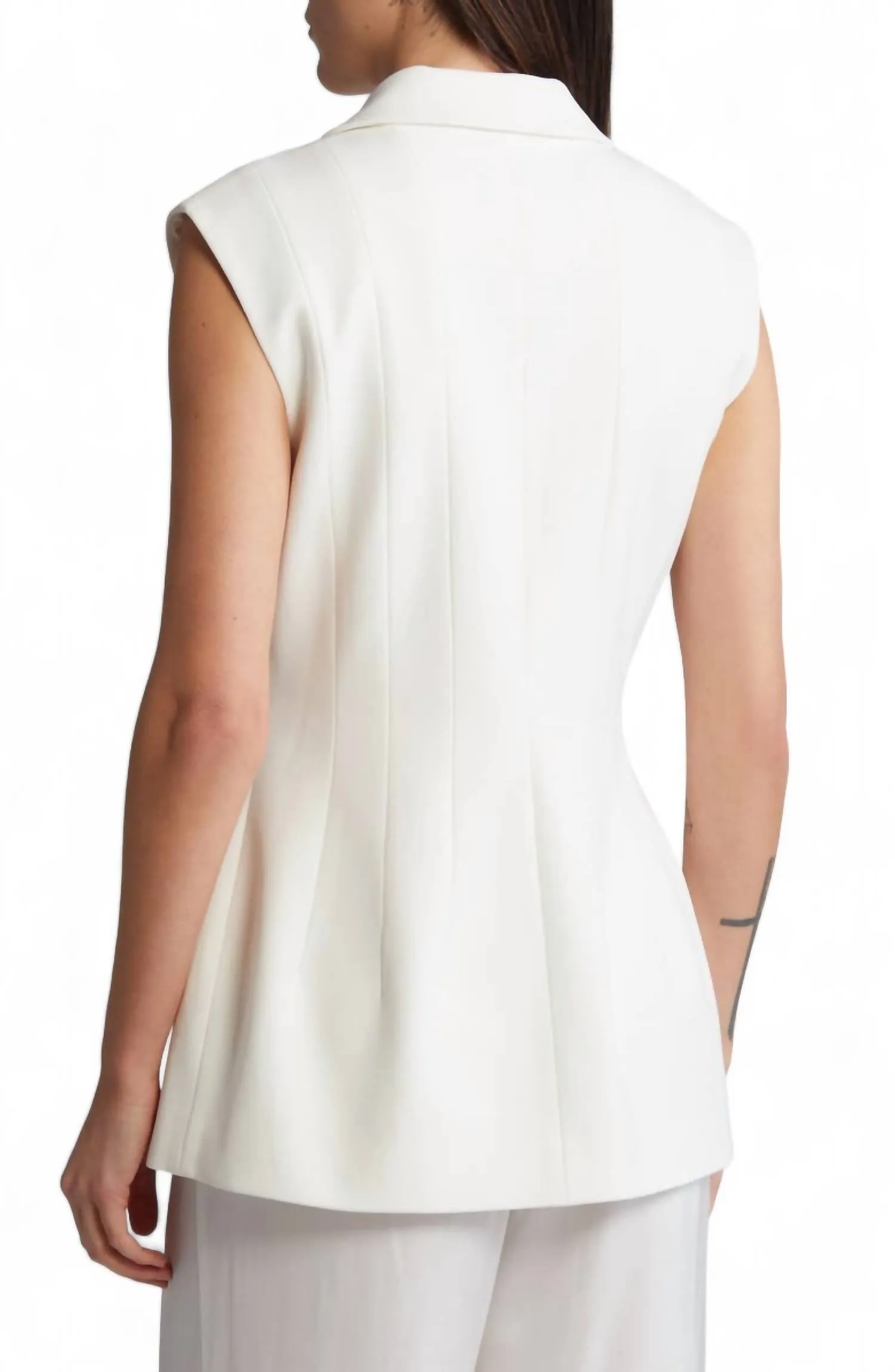 Theo Vest Blazer In Off White