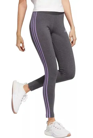 Tight Fit Athletic Leggings In Heather Grey/violet