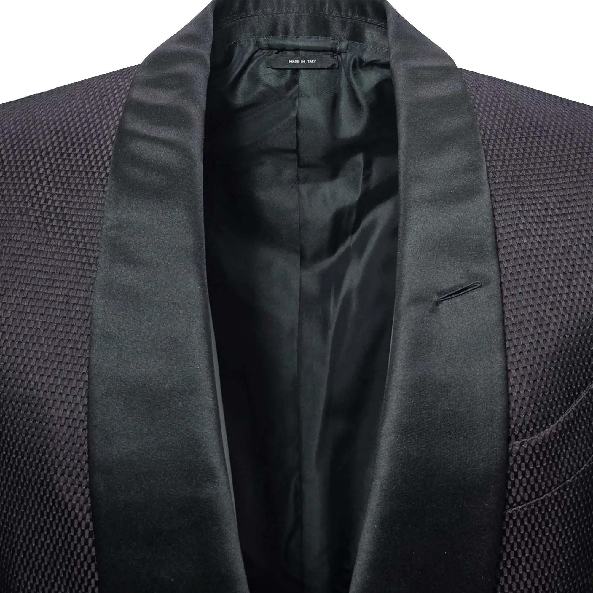 Tom Ford Smoking Single-Breasted Blazer in Black Cotton