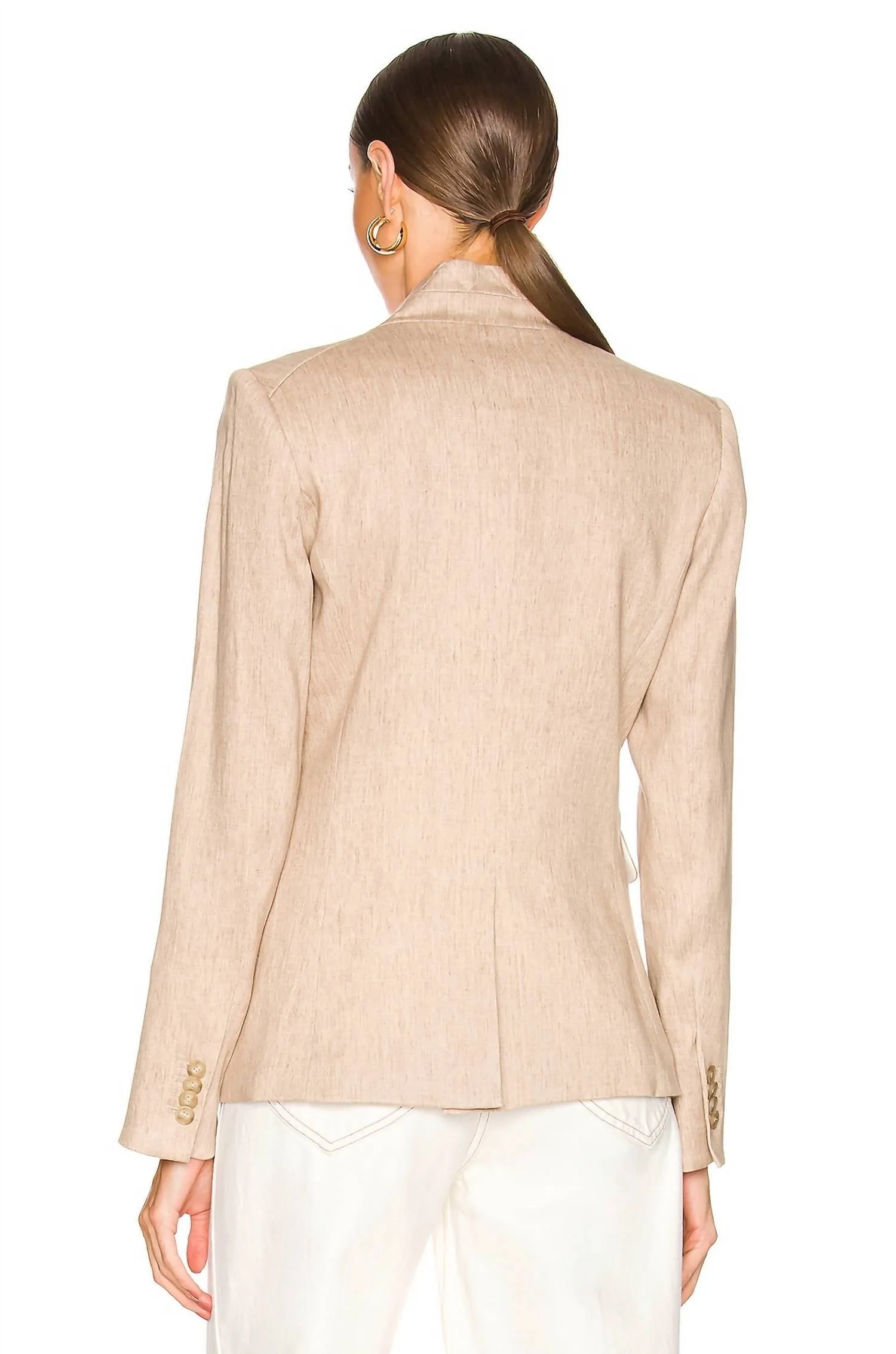 Upcollar Dickey Jacket In Beige