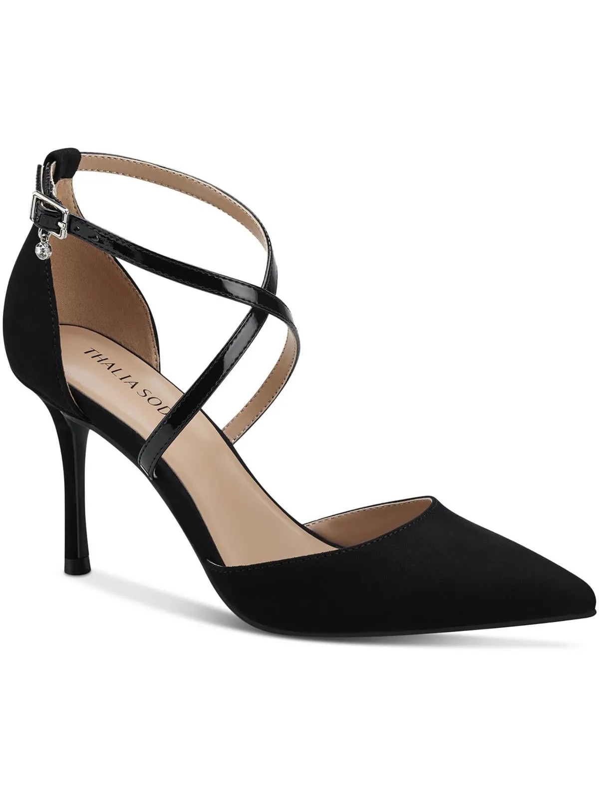 Valencia Womens Faux Suede Ankle Strap Pumps
