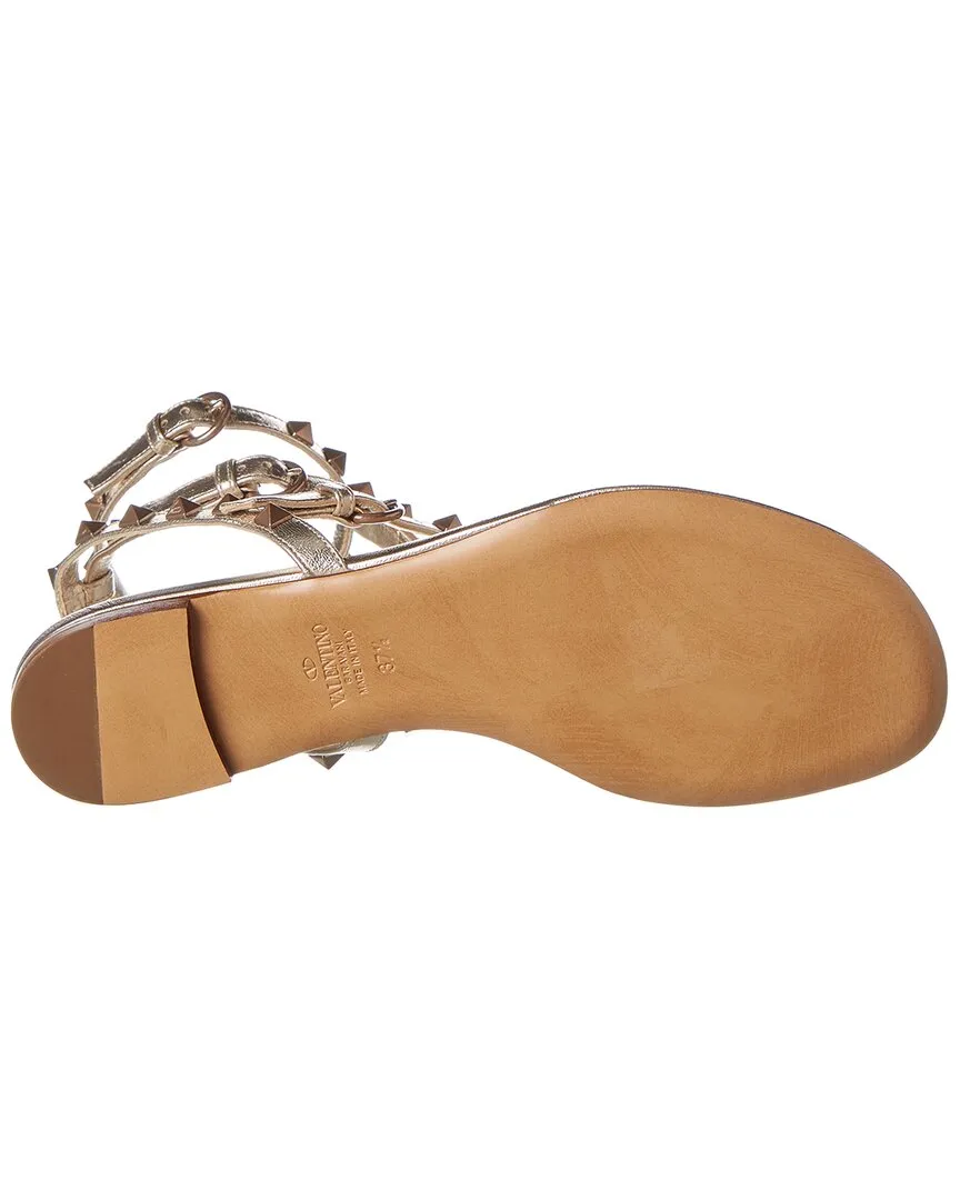 Valentino Rockstud Caged Leather Ankle Strap Sandal
