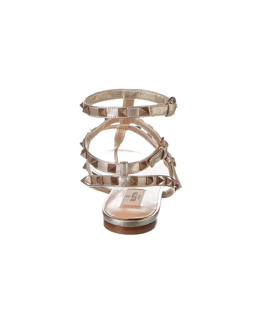 Valentino Rockstud Caged Leather Ankle Strap Sandal