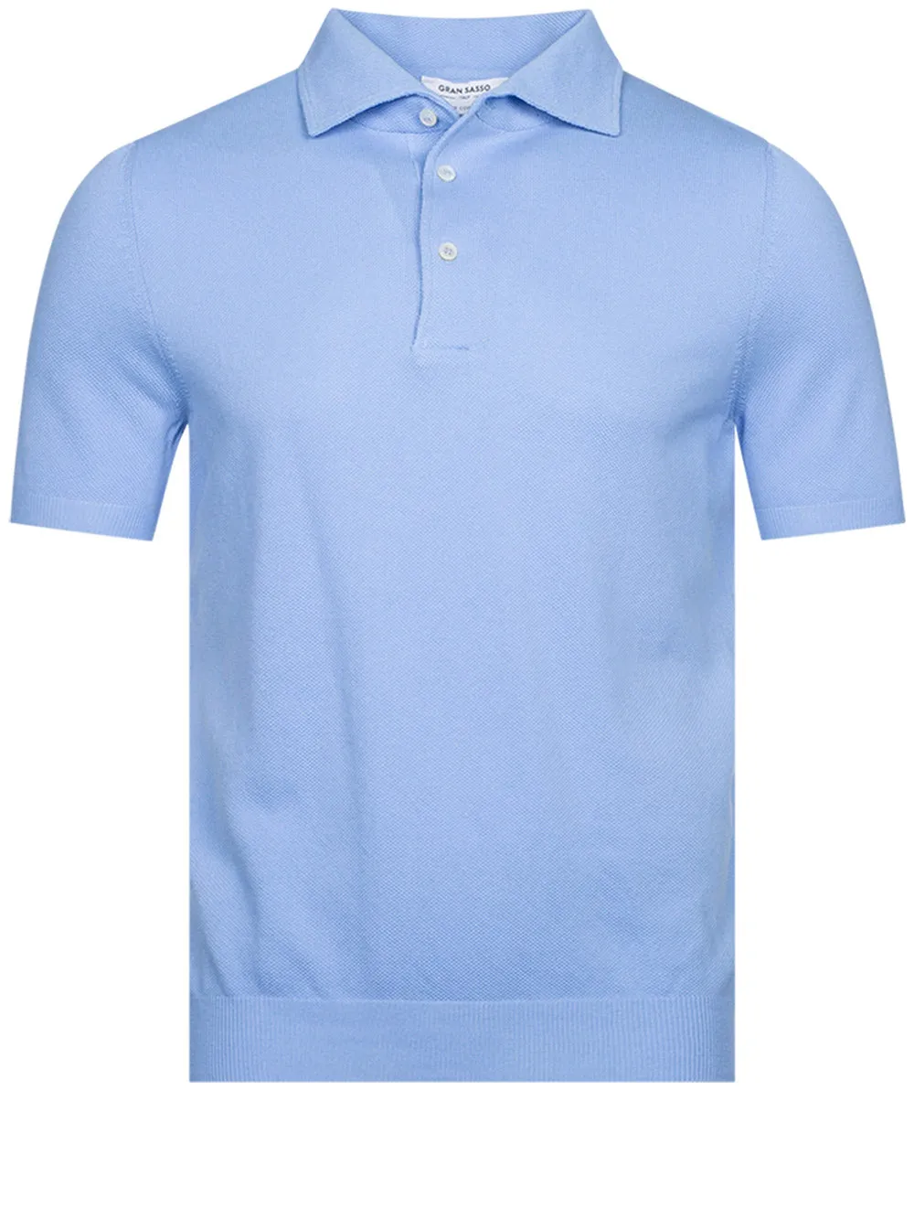 Weave Short Sleeve 3 button Polo Blue