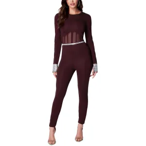Womens Corset Seamed Embellished Jumpsuit