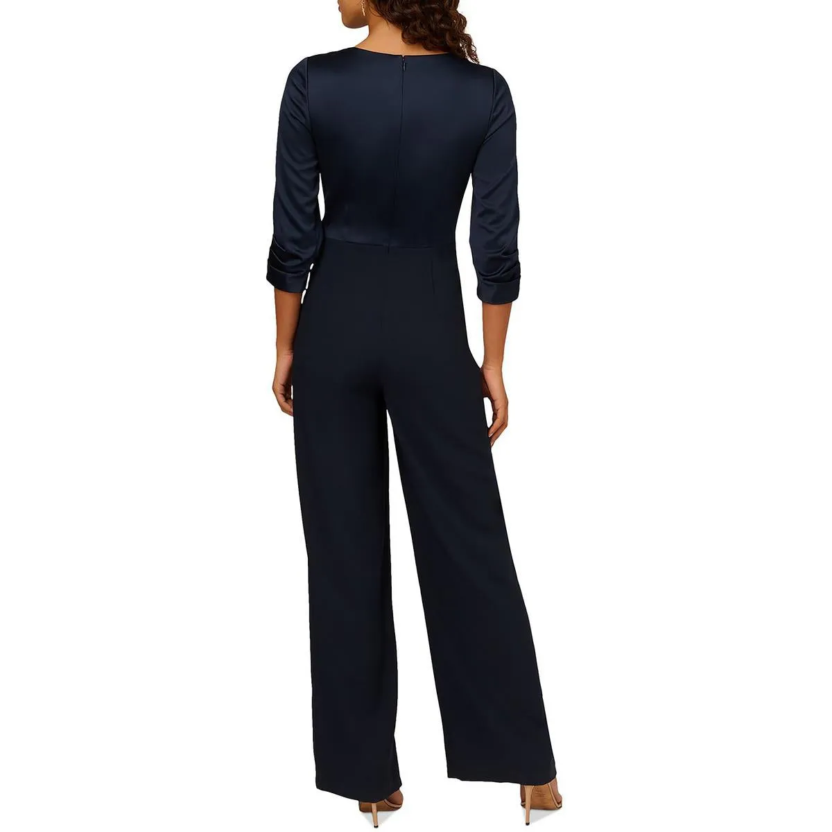 Womens Faux Wrap Polyester Jumpsuit