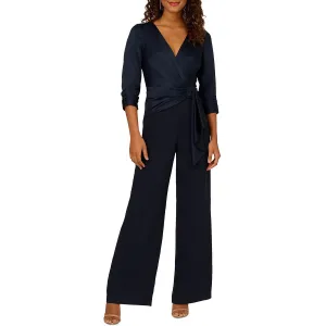 Womens Faux Wrap Polyester Jumpsuit
