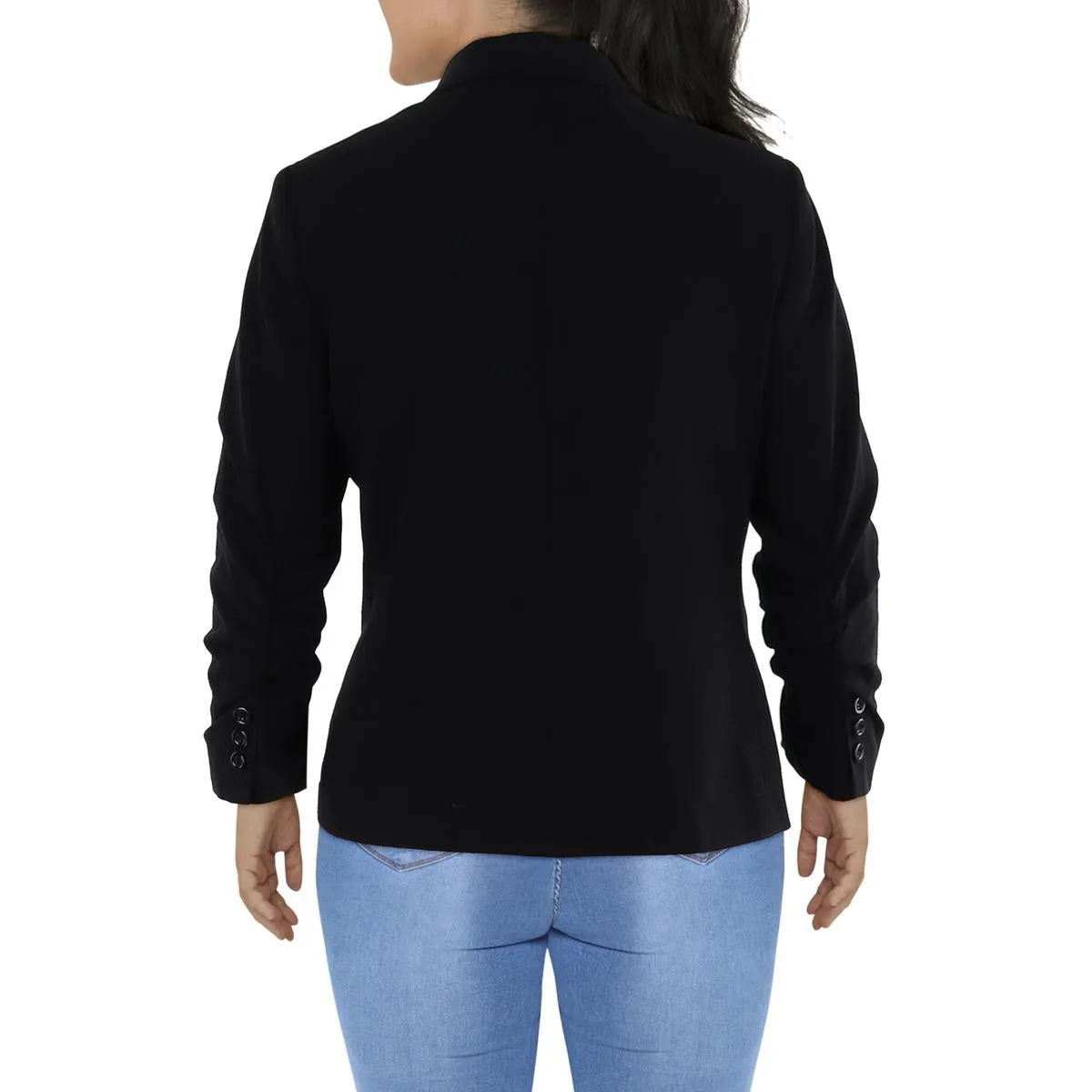 Womens Knit Long Sleeves One-Button Blazer