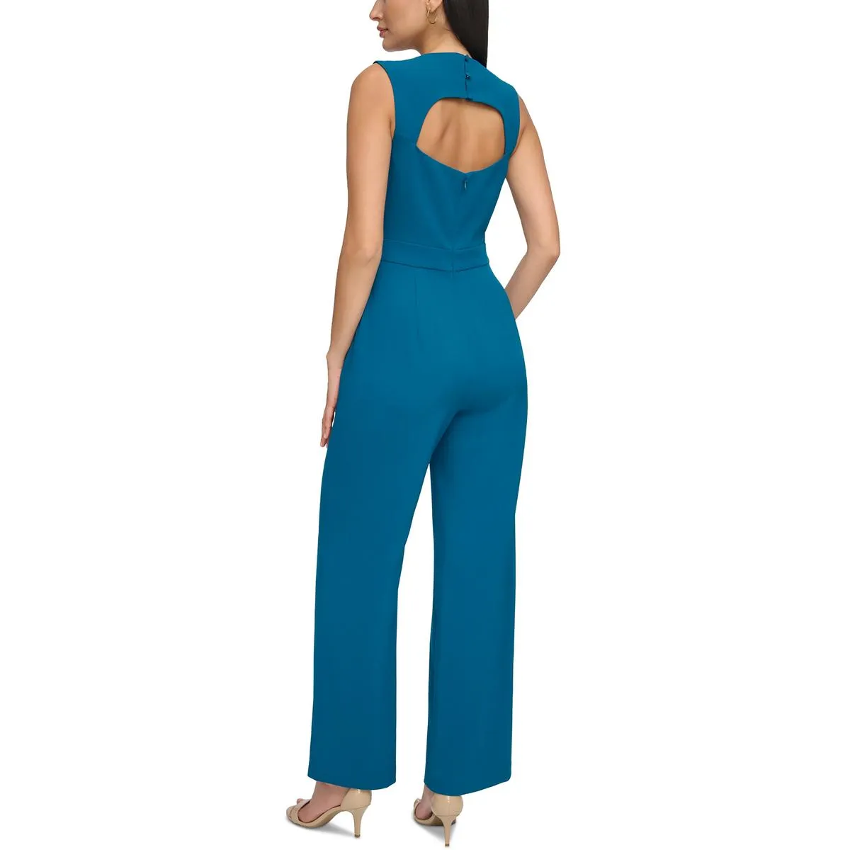 Womens Open Back Stretch Jumpsuit