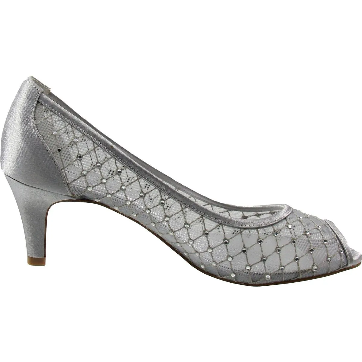 Womens Rhinestone Manmade Kitten Heels