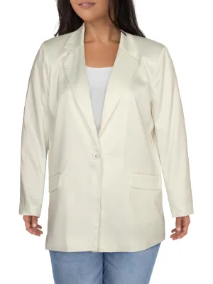 Womens Satin Professional One-Button Blazer