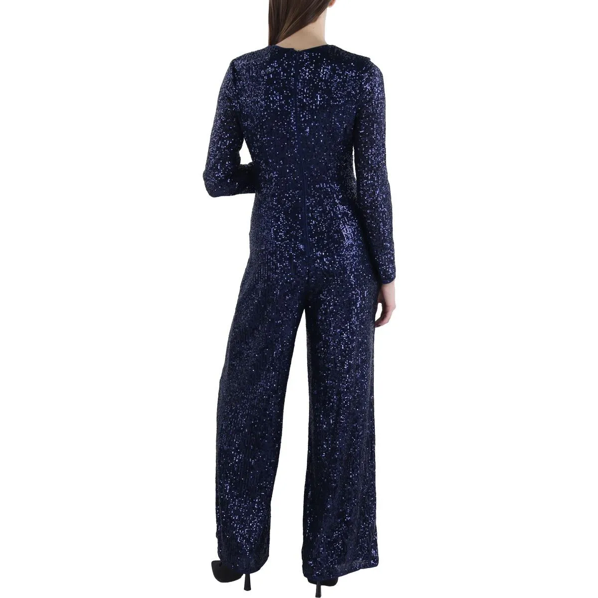 Womens Sequined Ruched Jumpsuit