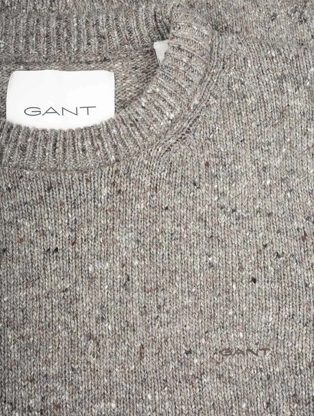 Wool Neps Crew Neck Dark Grey Melange