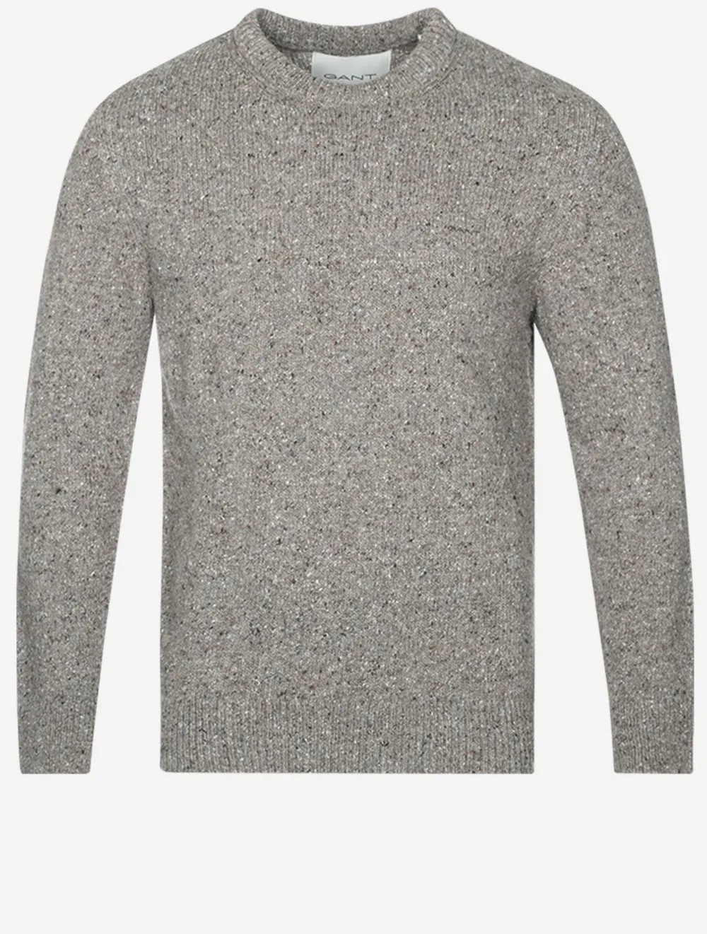 Wool Neps Crew Neck Dark Grey Melange