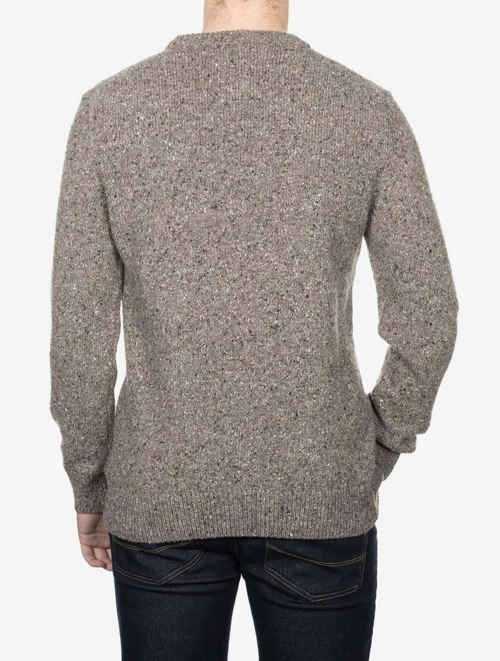 Wool Neps Crew Neck Dark Grey Melange