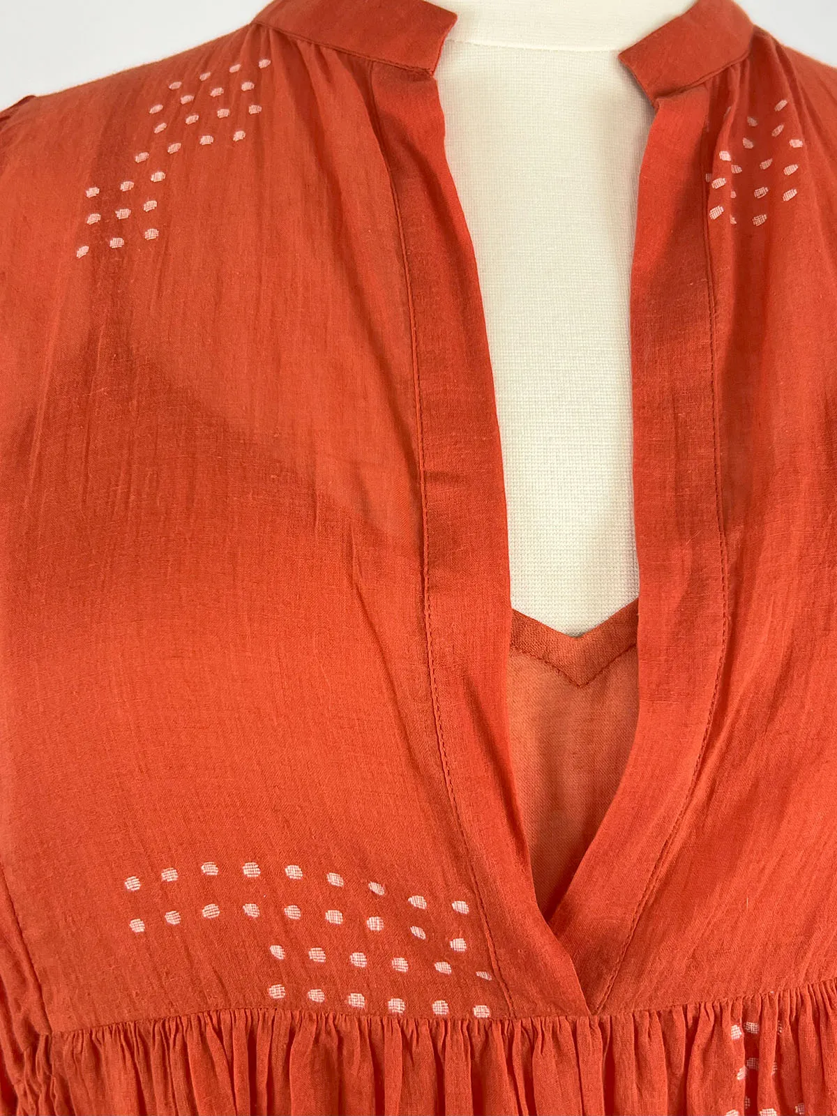 World of Crow Size 2X Orange Square Dots Dress