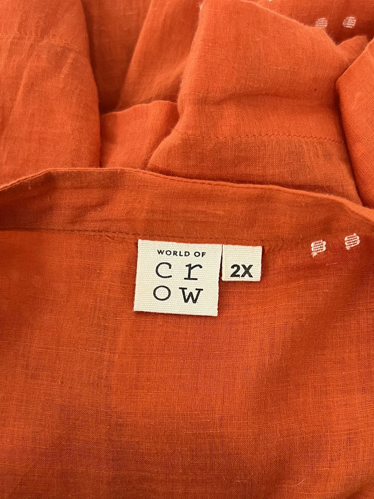 World of Crow Size 2X Orange Square Dots Dress
