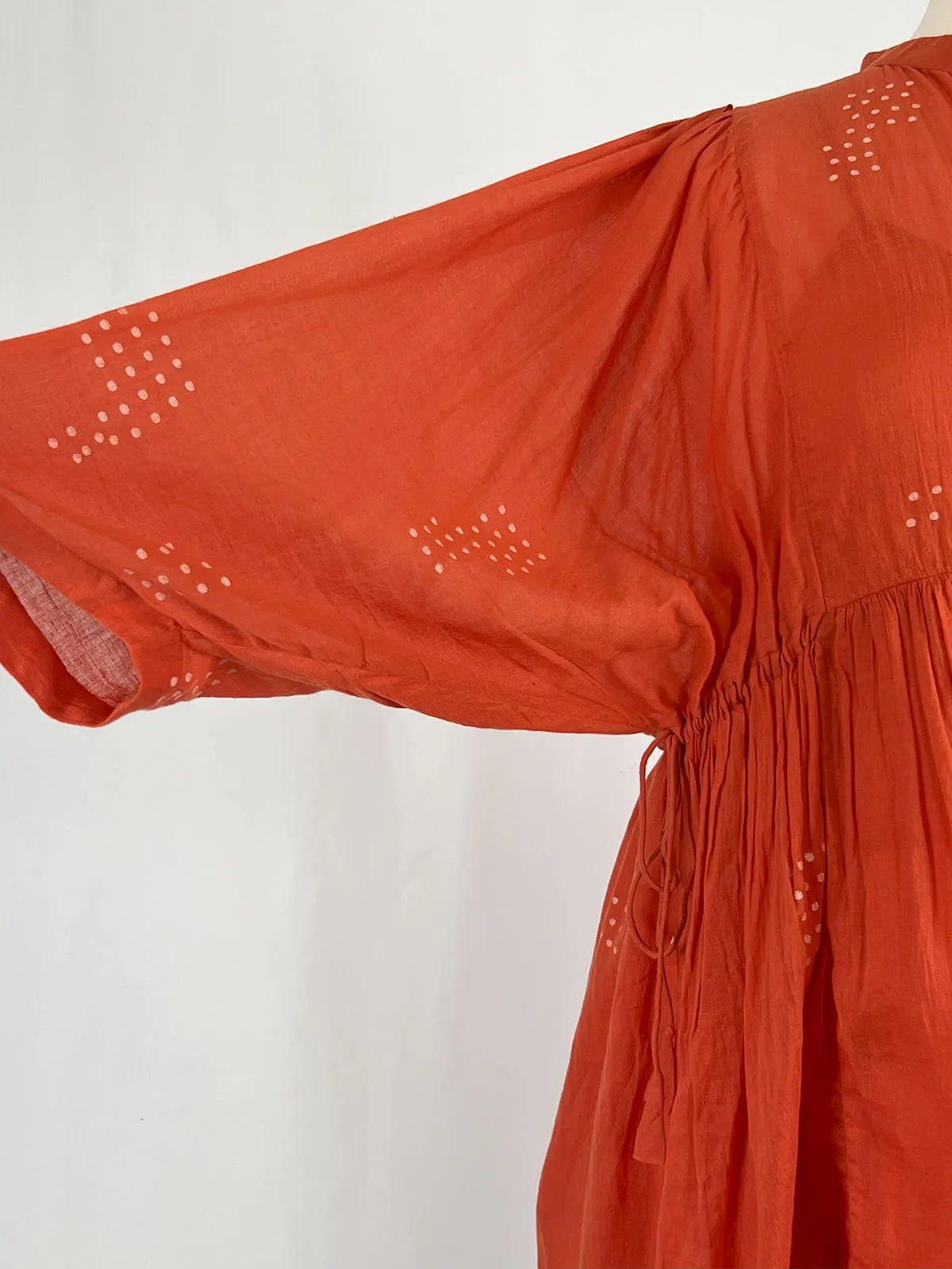World of Crow Size 2X Orange Square Dots Dress