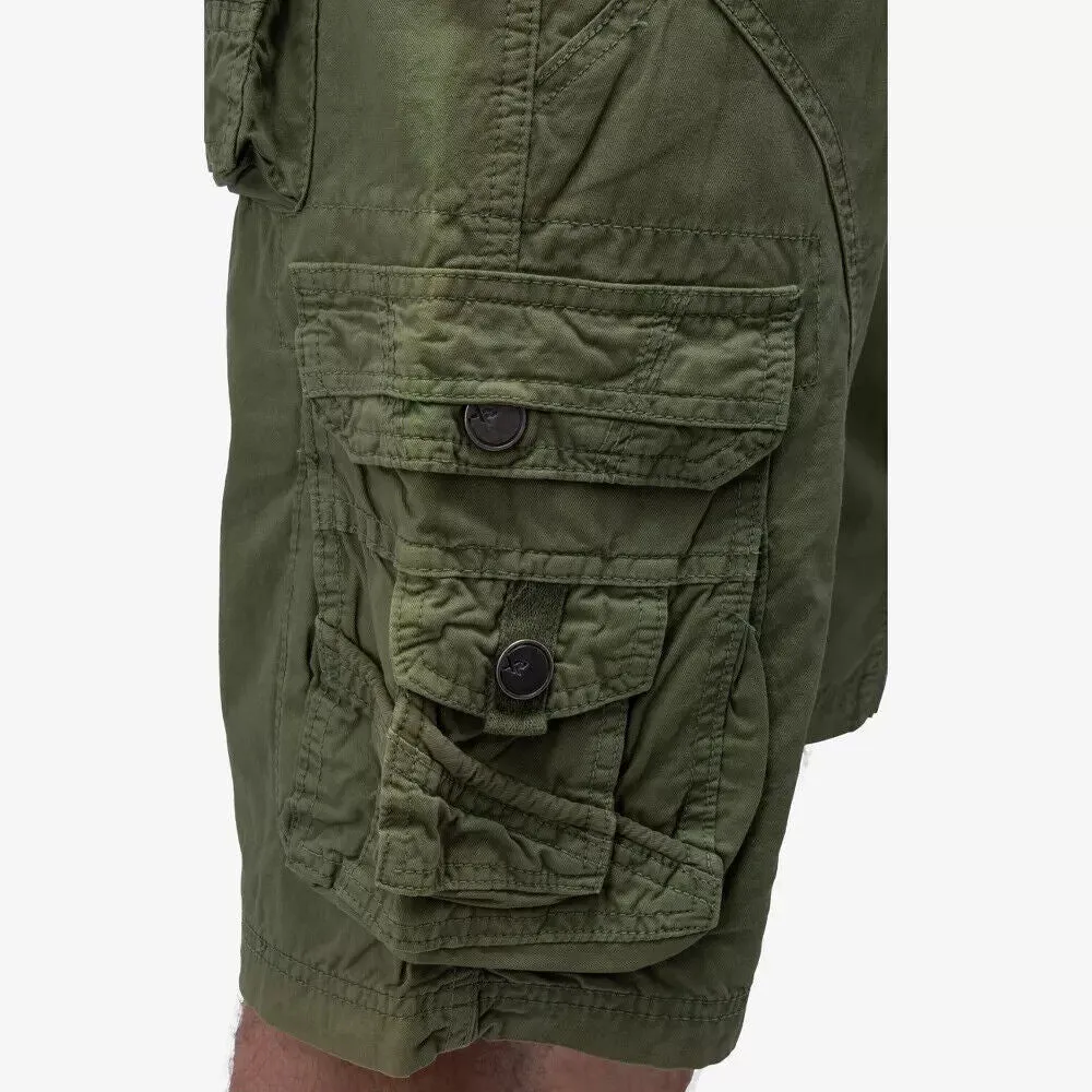 XRAY XMS-19026 Cargo Shorts Men's Green Cotton Knee Length Belted Zip Fly MXX55