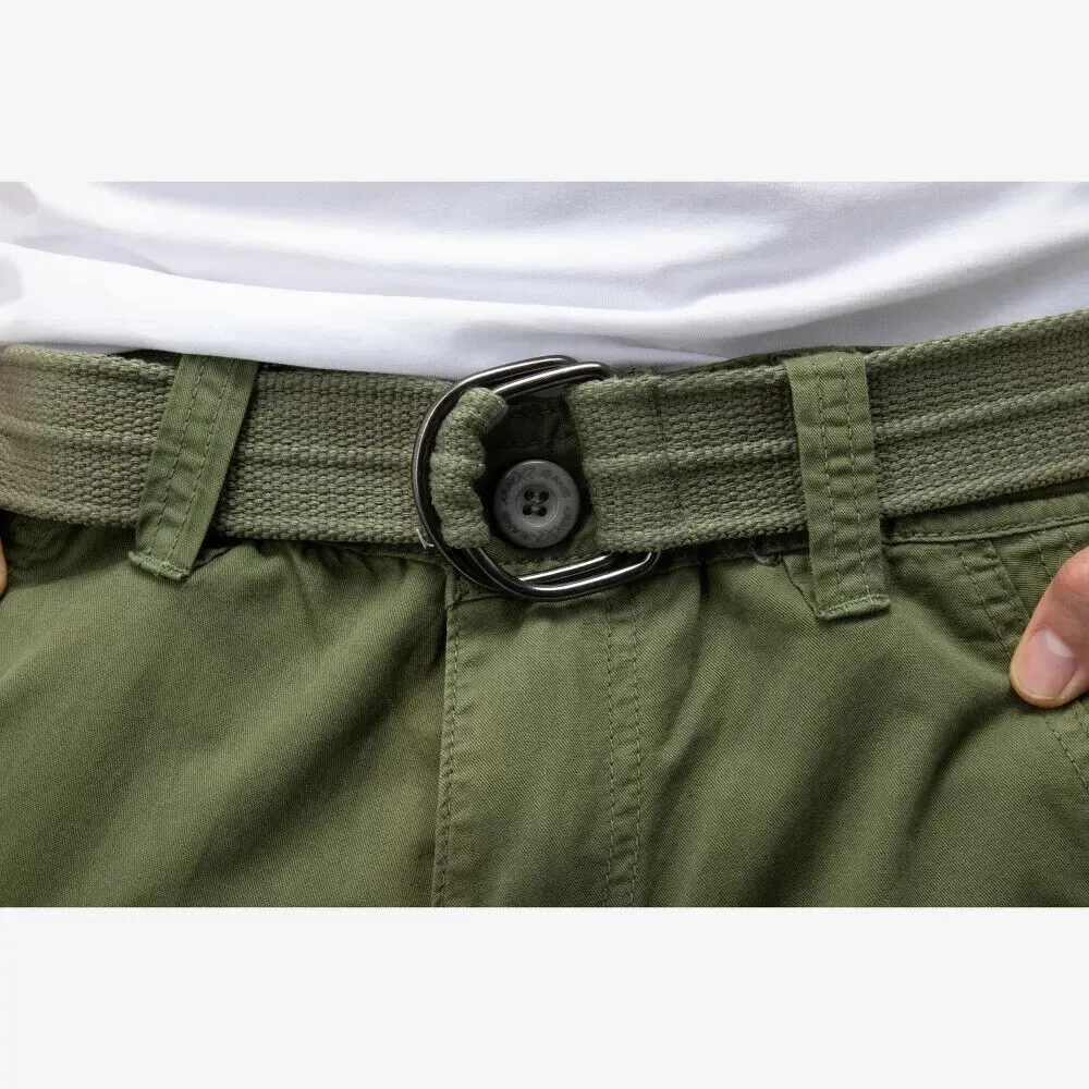 XRAY XMS-19026 Cargo Shorts Men's Green Cotton Knee Length Belted Zip Fly MXX55