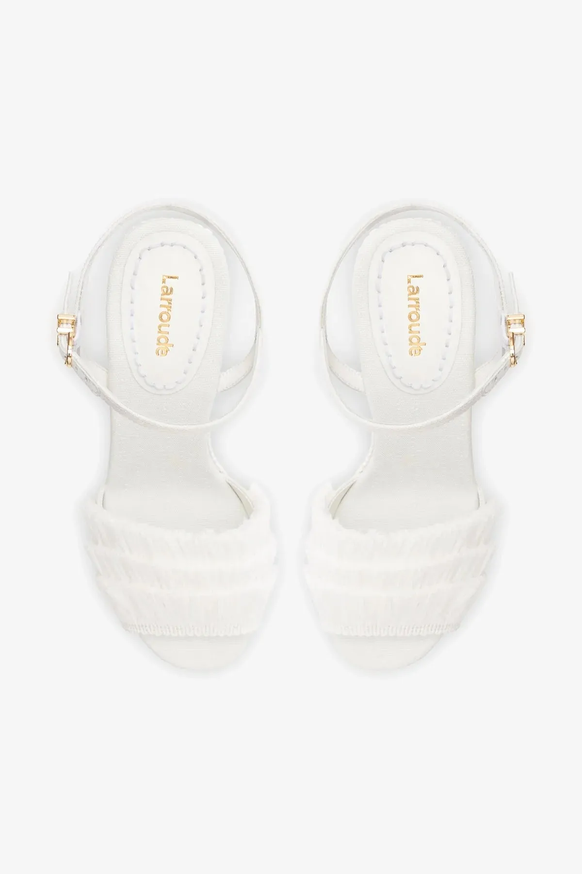Yves Fringe Wedge In White Raffia